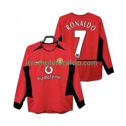 Maglia Manchester United RONALDO 7 Retro Divisa Home 2004 2002 Manica Lunga ,Uomo