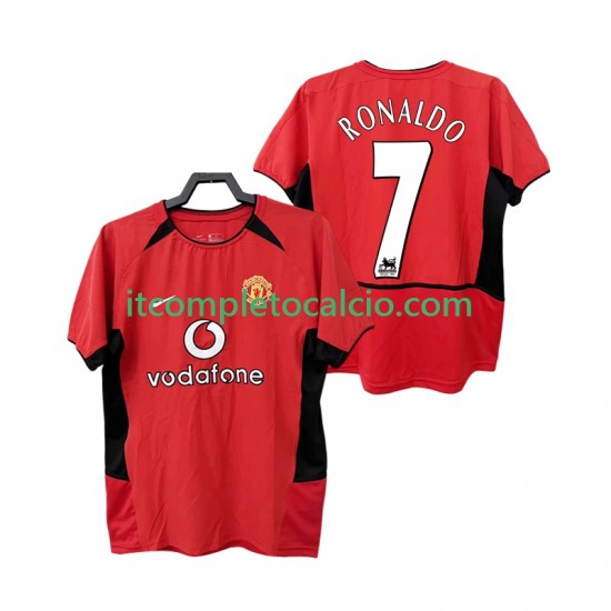 Maglia Manchester United RONALDO 7 Retro Divisa Home 2004 2002 Manica Corta ,Uomo