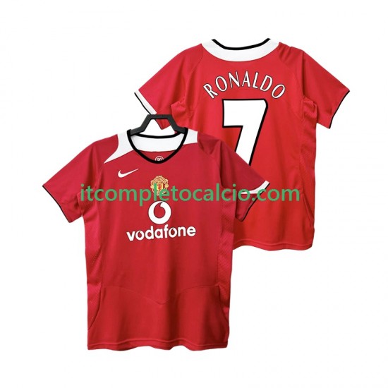 Maglia Manchester United RONALDO 7 2005 Retro Divisa Home 2006 Manica Corta ,Uomo