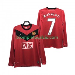 Maglia Manchester United RONALDO 7 2009 Retro Divisa Home 2010 Manica Lunga ,Uomo