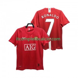 Maglia Manchester United RONALDO 7 Premier League 2007 Retro Divisa Home 2008 Manica Corta ,Uomo