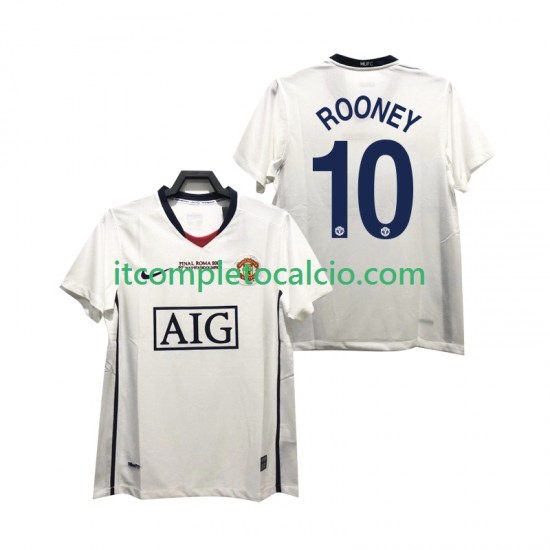 Maglia Manchester United ROONEY 10 Champions League 2009 Retro Divisa Away 2008 Manica Corta ,Uomo