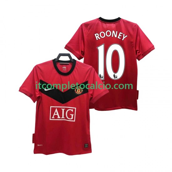 Maglia Manchester United ROONEY 10 2009 Retro Divisa Home 2010 Manica Corta ,Uomo