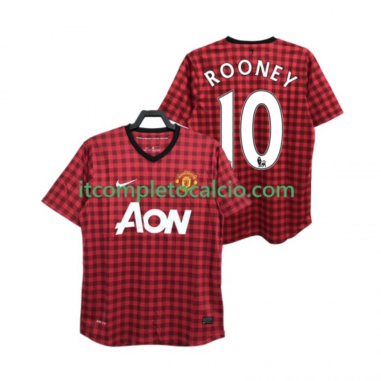 Maglia Manchester United ROONEY 10 2012 2013 Retro Divisa Home Manica Corta ,Uomo