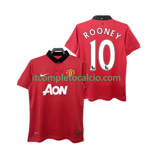 Maglia Manchester United ROONEY 10 2013 2014 Retro Divisa Home Manica Corta ,Uomo