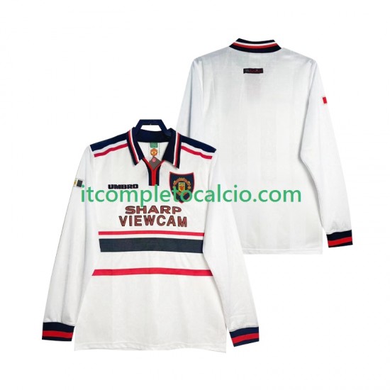 Maglia Manchester United Retro Divisa Away 1998 1999 Manica Lunga ,Uomo
