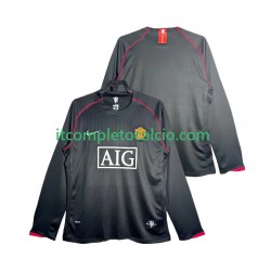 Maglia Manchester United 2007 Retro Divisa Away 2008 Manica Lunga ,Uomo