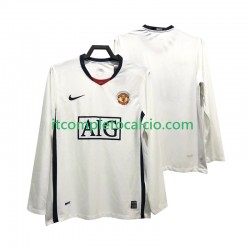Maglia Manchester United Premier League 2009 Retro Divisa Away 2008 Manica Lunga ,Uomo