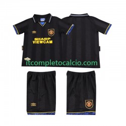 Maglia Manchester United 1993 Retro Divisa Away 1994 Manica Corta ,Bambino