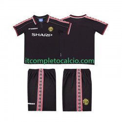 Maglia Manchester United Retro Divisa Away 1998 1999 Manica Corta ,Bambino