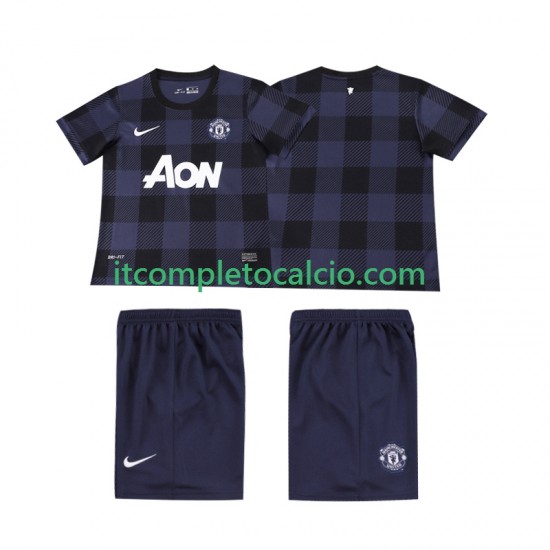 Maglia Manchester United 2013 2014 Retro Divisa Away Manica Corta ,Bambino