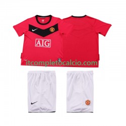 Maglia Manchester United 2009 Retro Divisa Home 2010 Manica Corta ,Bambino