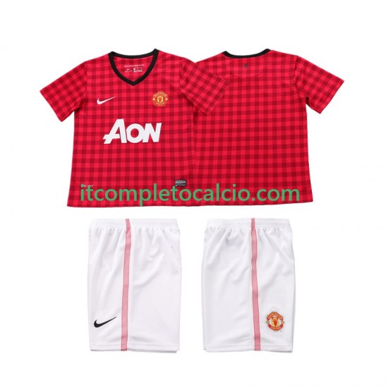 Maglia Manchester United 2012 2013 Retro Divisa Home Manica Corta ,Bambino