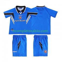 Maglia Manchester United 1996 Retro Terza Divisa 1998 Manica Corta ,Bambino