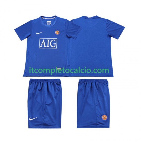 Maglia Manchester United 2009 Retro Terza Divisa 2008 Manica Corta ,Bambino