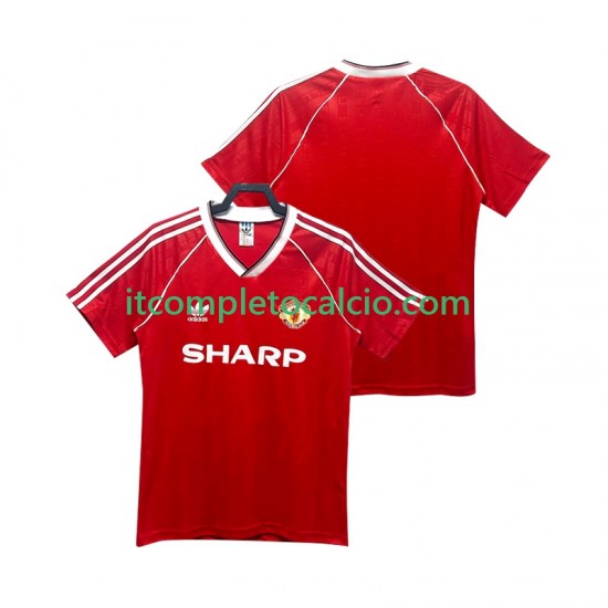 Maglia Manchester United 1988 1990 Retro Divisa Home Manica Corta ,Uomo
