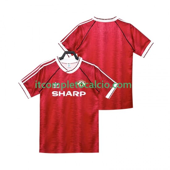 Maglia Manchester United 1990 1992 Retro Divisa Home Manica Corta ,Uomo