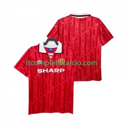 Maglia Manchester United 1992 Retro Divisa Home 1994 Manica Corta ,Uomo