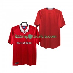 Maglia Manchester United 2000 Retro Divisa Home 1999 Manica Corta ,Uomo