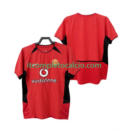 Maglia Manchester United Retro Divisa Home 2004 2002 Manica Corta ,Uomo