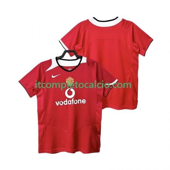 Maglia Manchester United 2005 Retro Divisa Home 2006 Manica Corta ,Uomo
