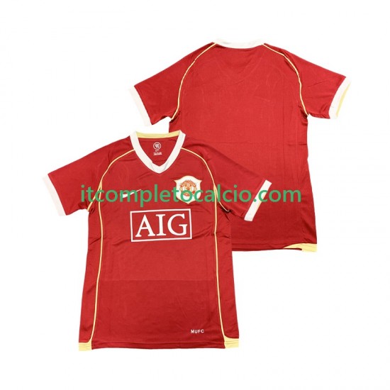 Maglia Manchester United 2007 Retro Divisa Home 2006 Manica Corta ,Uomo