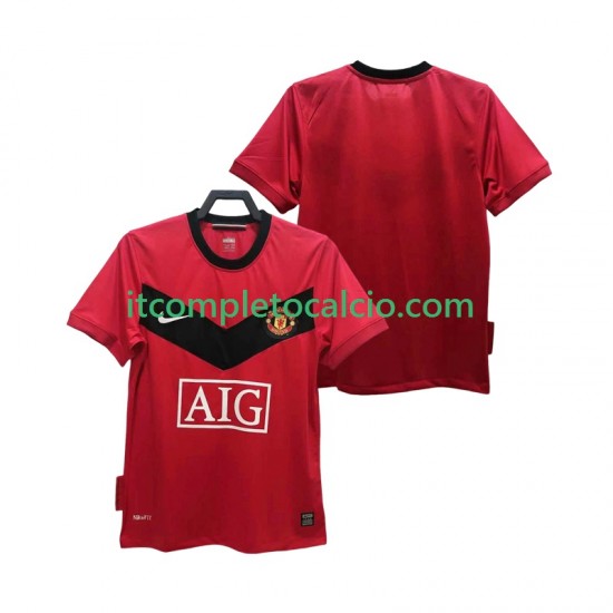 Maglia Manchester United 2009 Retro Divisa Home 2010 Manica Corta ,Uomo