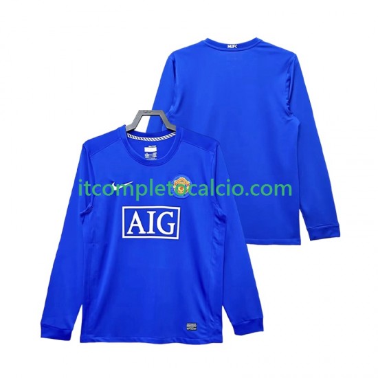 Maglia Manchester United 2009 Retro Terza Divisa 2008 Manica Lunga ,Uomo