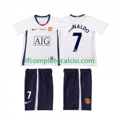 Maglia Manchester United Ronaldo 7 Champions League 2009 Retro Divisa Away 2008 Manica Corta ,Bambino