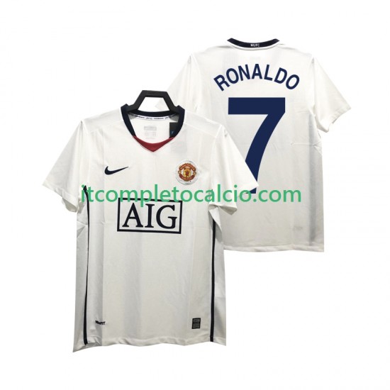 Maglia Manchester United Ronaldo 7 Premier League 2009 Retro Divisa Away 2008 Manica Corta ,Uomo
