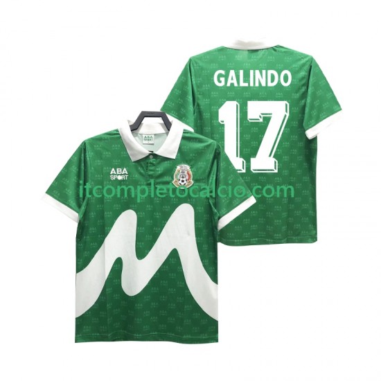 Maglia Messico GALINDO 17 1995 Retro Divisa Home Manica Corta ,Uomo