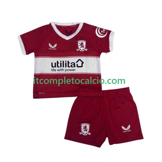 Maglia Middlesbrough Divisa Home 2025-2026 Manica Corta ,Bambino