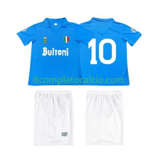 Maglia Napoli 10 1987 1988 Retro Divisa Home Manica Corta ,Bambino