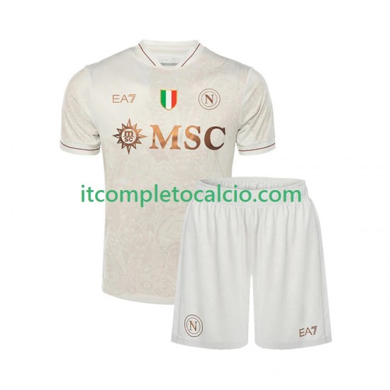 Maglia Napoli Divisa Away 2025-2026 Manica Corta ,Bambino
