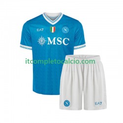 Maglia Napoli Divisa Home 2025-2026 Manica Corta ,Bambino