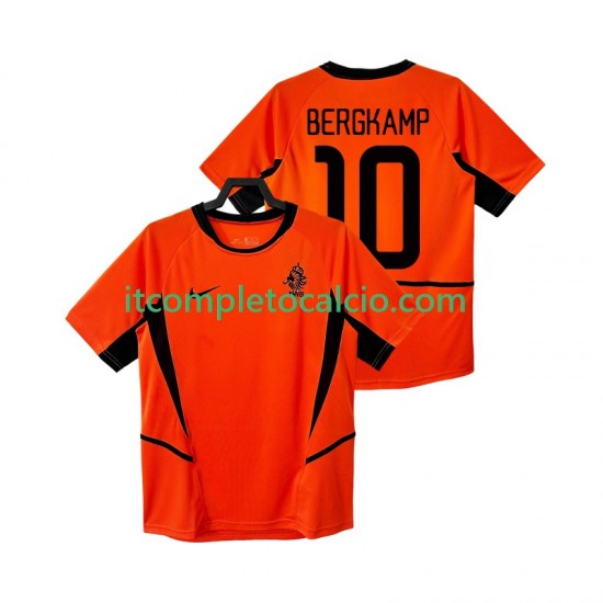 Maglia Paesi Bassi BERGKAMP 10 Retro Divisa Home 2002 Manica Corta ,Uomo