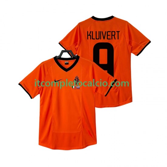Maglia Paesi Bassi KLUIVERT 9 2000 Retro Divisa Home Manica Corta ,Uomo
