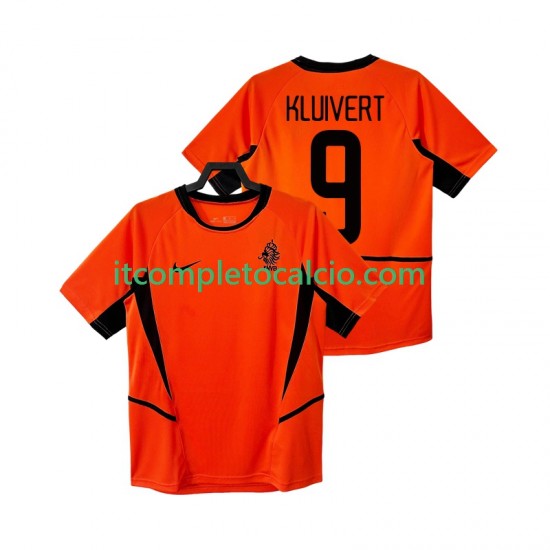 Maglia Paesi Bassi KLUIVERT 9 Retro Divisa Home 2002 Manica Corta ,Uomo