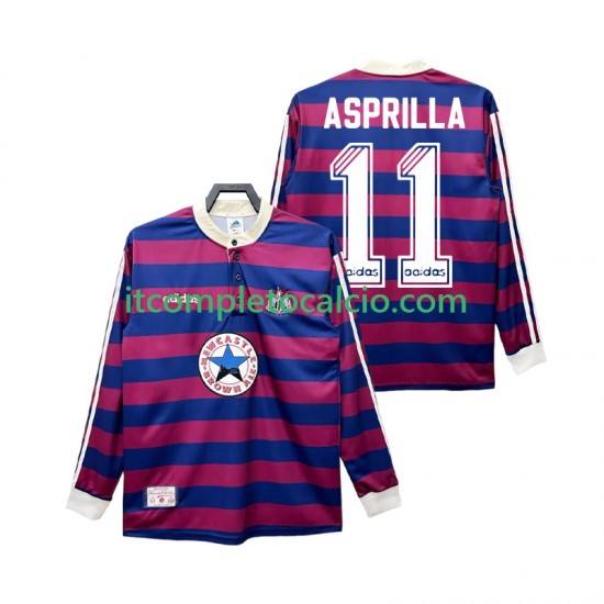 Maglia Newcastle United ASPRILLA 11 1995 1997 Retro Divisa Away Manica Lunga ,Uomo