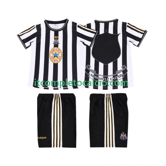 Maglia Newcastle United 1997 Retro Divisa Home 1999 Manica Corta ,Bambino