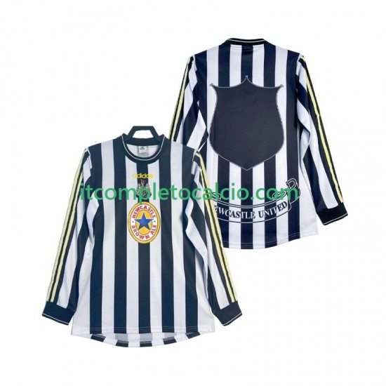 Maglia Newcastle United 1997 Retro Divisa Home 1999 Manica Lunga ,Uomo
