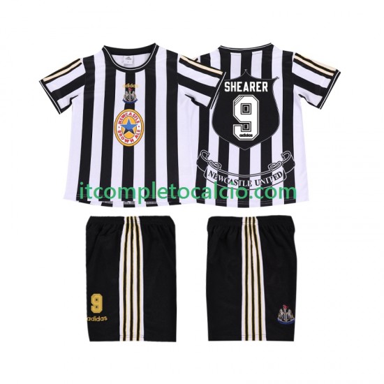 Maglia Newcastle United SHEARER 9 1997 Retro Divisa Home 1999 Manica Corta ,Bambino