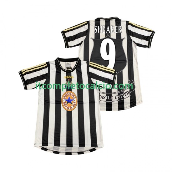 Maglia Newcastle United SHEARER 9 1997 Retro Divisa Home 1999 Manica Corta ,Uomo