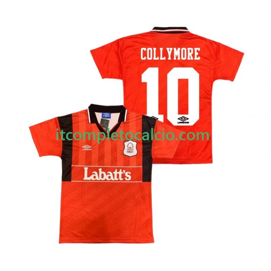 Maglia Nottingham Forest COLLYMORE 10 1995 Retro Divisa Home 1994 Manica Corta ,Uomo