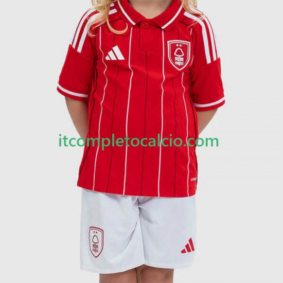 Maglia Nottingham Forest Divisa Home 2025-2026 Manica Corta ,Bambino