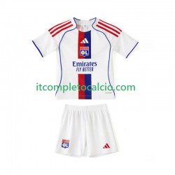 Maglia Olympique Lyonnais Divisa Home 2025-2026 Manica Corta ,Bambino
