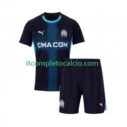 Maglia Olympique de Marseille Divisa Away 2025-2026 Manica Corta ,Bambino
