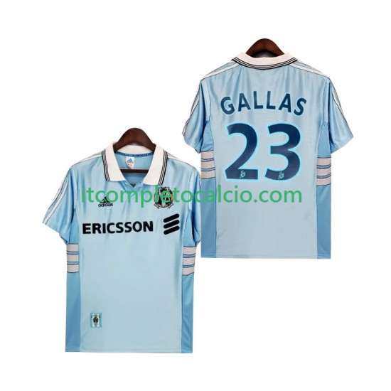 Maglia Olympique de Marseille Gallas 23 Retro Divisa Away 1998 1999 Manica Corta ,Uomo