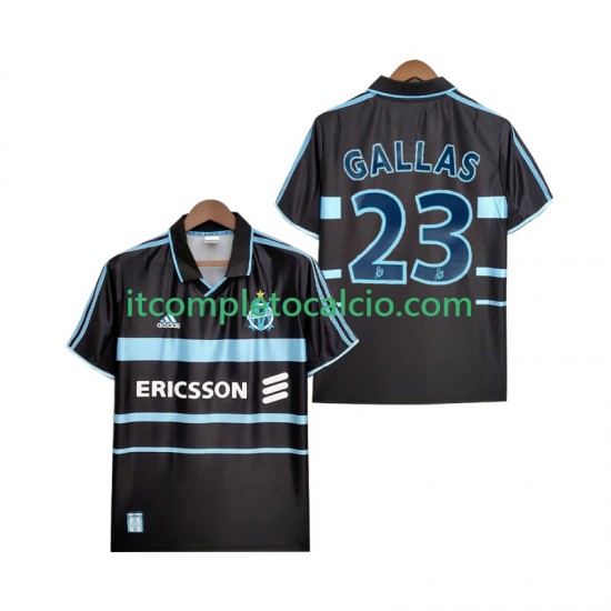 Maglia Olympique de Marseille Gallas 23 2000 Retro Terza Divisa 1999 Manica Corta ,Uomo