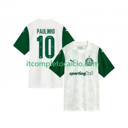 Maglia Palmeiras Paulinho 10 Divisa Away 2025-2026 Manica Corta ,Uomo